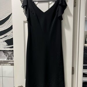 dressbarn Black Ruffle Sleeve Mini Dress